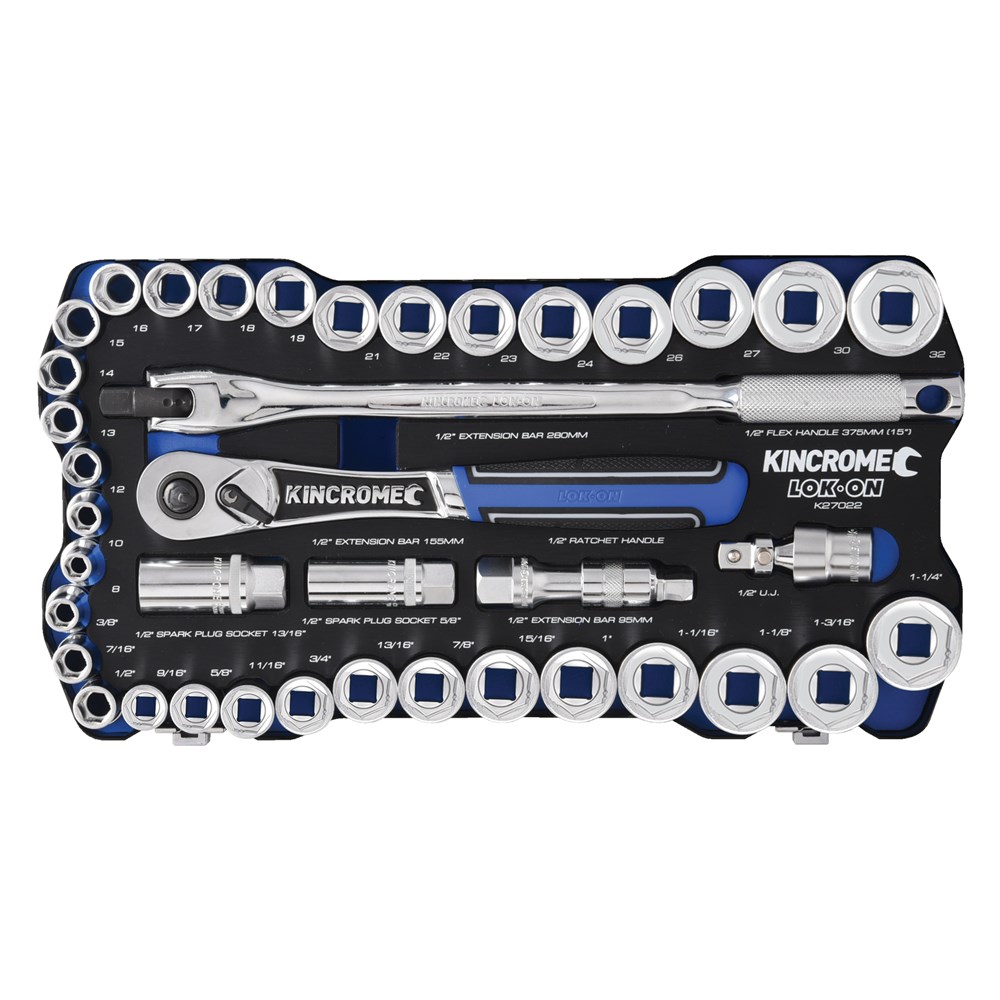 Kincrome LOK-ON™ Socket Set 41 Piece 1/2" Drive - Metric & Imperial - Image 2