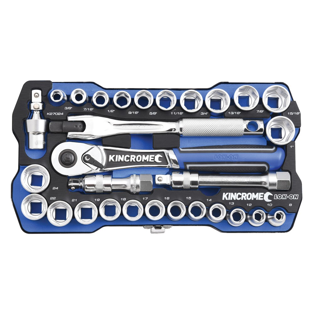 Kincrome LOK-ON™ Socket Set 29 Piece 1/2" Drive - Metric & Imperial - Image 2