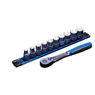 Kincrome LOK-ON™ Socket Set Twist-Lock Rail 11 Piece 3/8 Drive - Metric