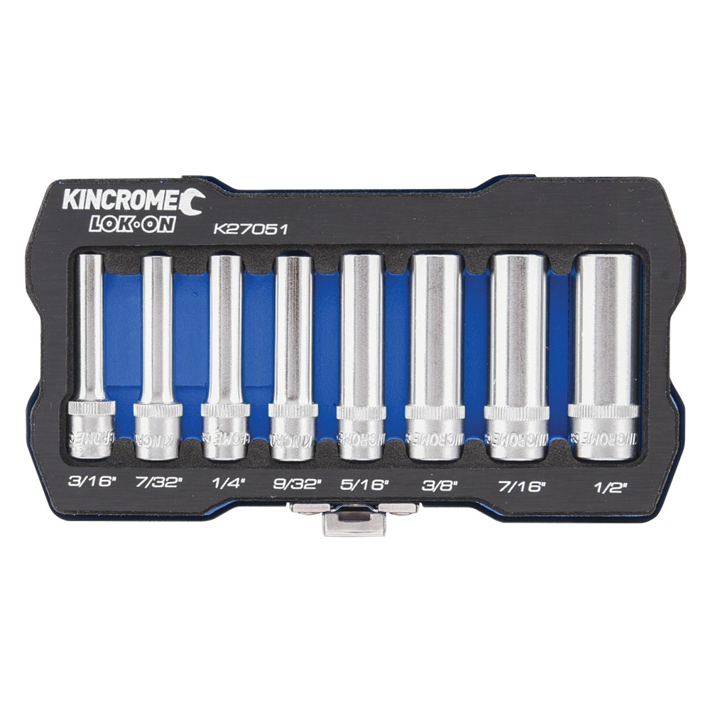 Kincrome LOK-ON™ Socket Set 8 Piece 1/4" Drive - Imperial - Image 2
