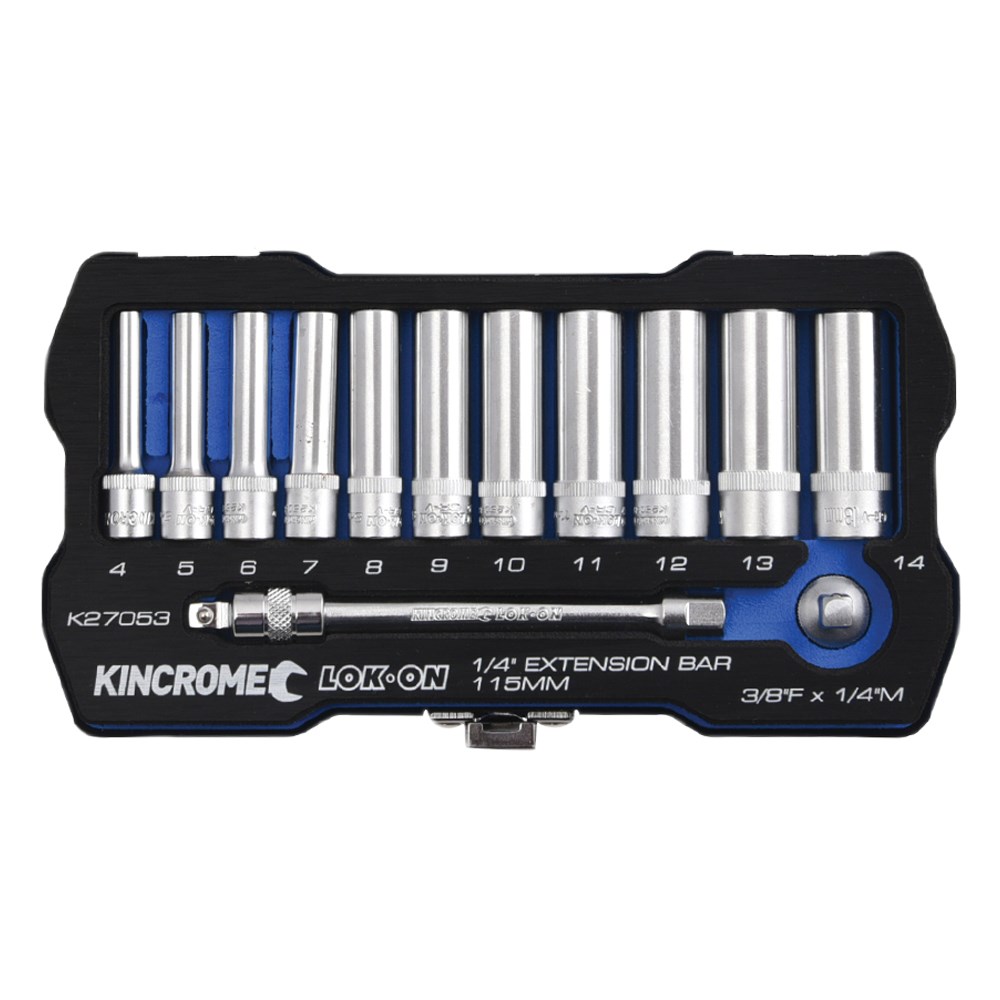 Kincrome LOK-ON™ Socket & Extension Set 13 Piece 1/4" Drive - Metric - Image 2