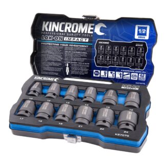 Kincrome LOK-ON™ Impact Socket Set 12 Piece 1/2" Drive
