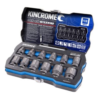 Kincrome LOK-ON™ Impact Socket Set 12 Piece 1/2" Drive