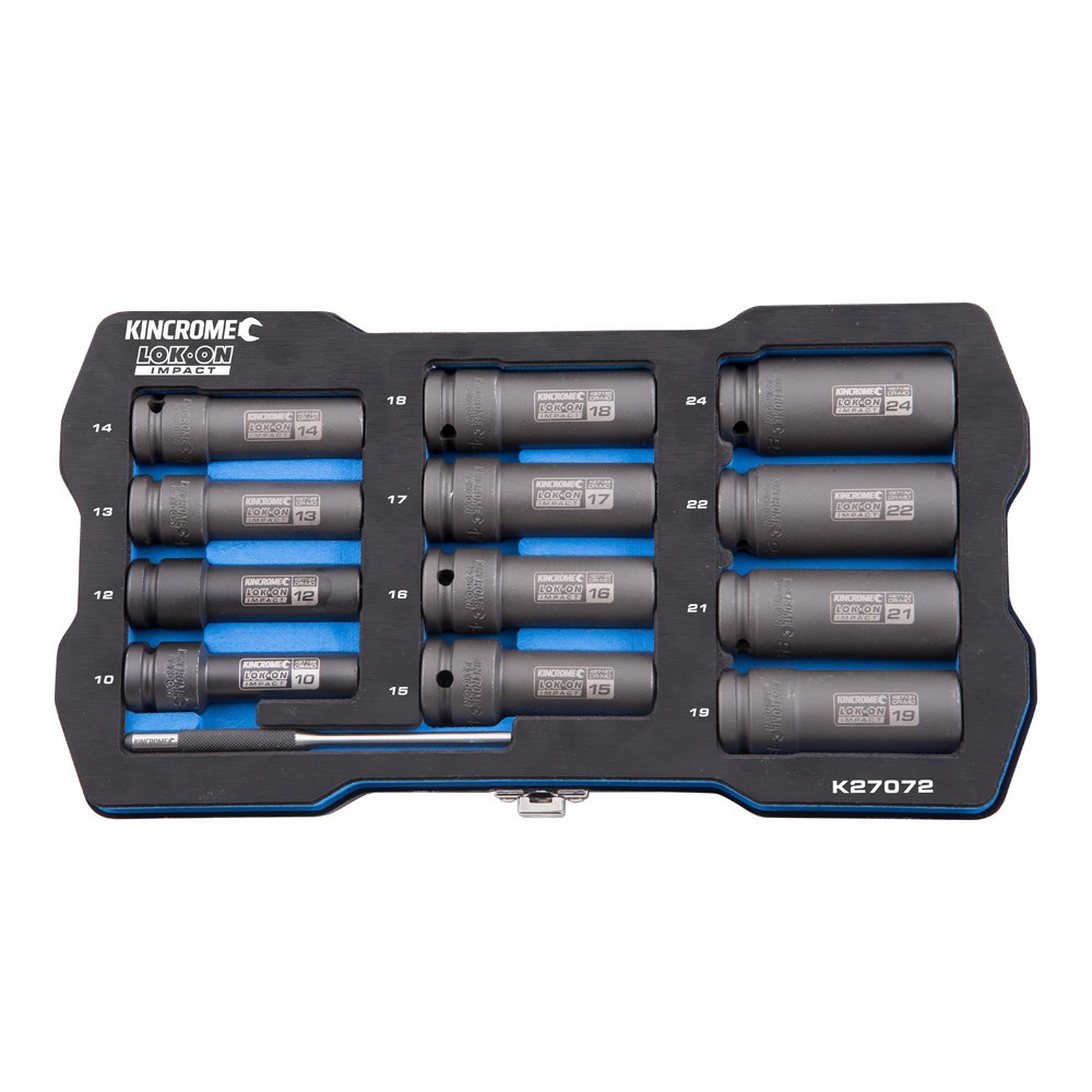 Kincrome LOK-ON™ Deep Impact Socket Set 12 Piece 1/2" Drive - Image 2
