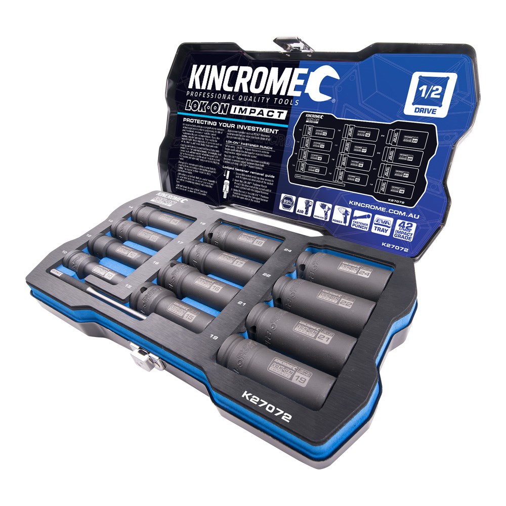 Kincrome LOK-ON™ Deep Impact Socket Set 12 Piece 1/2" Drive - Image 3