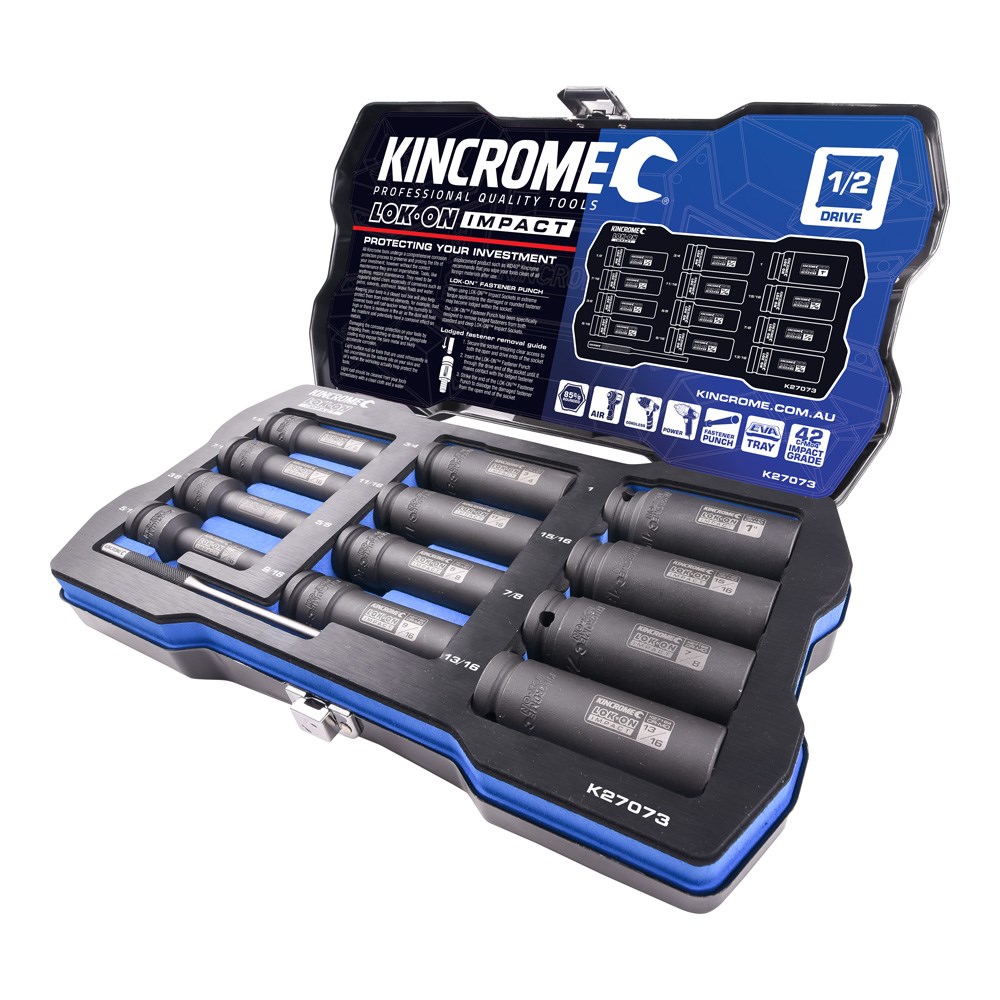 Kincrome LOK-ON™ Deep Impact Socket Set 12 Piece 1/2" Drive - Image 3