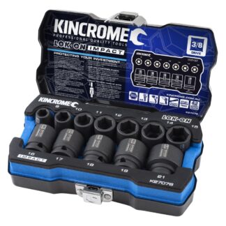 Kincrome LOK-ON™ Impact Socket Set 12 Piece 3/8" Drive - Metric