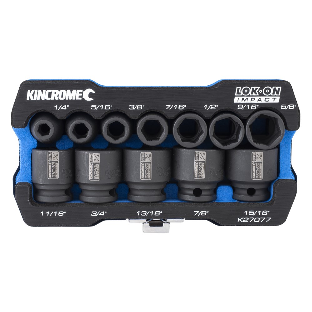 Kincrome LOK-ON™ Impact Socket Set 12 Piece 3/8" Drive - Imperial - Image 2
