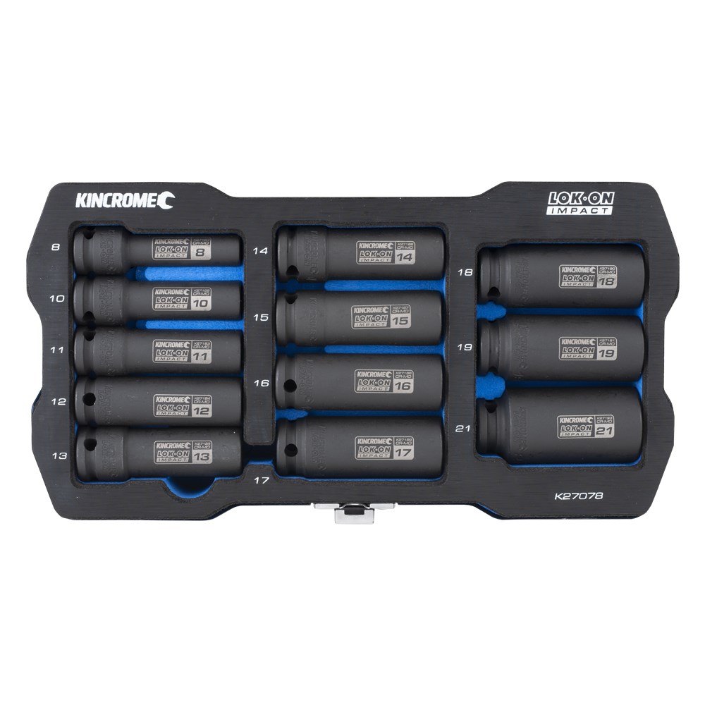 Kincrome LOK-ON™ Deep Impact Socket Set 12 Piece 3/8" Drive - Metric - Image 2