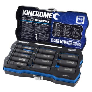 Kincrome LOK-ON™ Deep Impact Socket Set 12 Piece 3/8" Drive - Metric