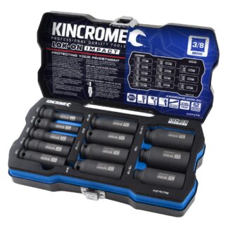 Kincrome LOK-ON™ Deep Impact Socket Set 12 Piece 3/8" Drive - Imperial