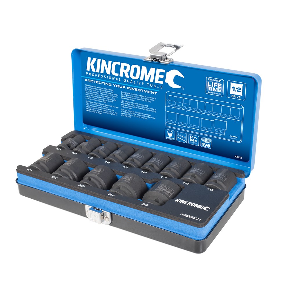 Kincrome Impact Socket Set 14 Piece 1/2" Drive - Metric