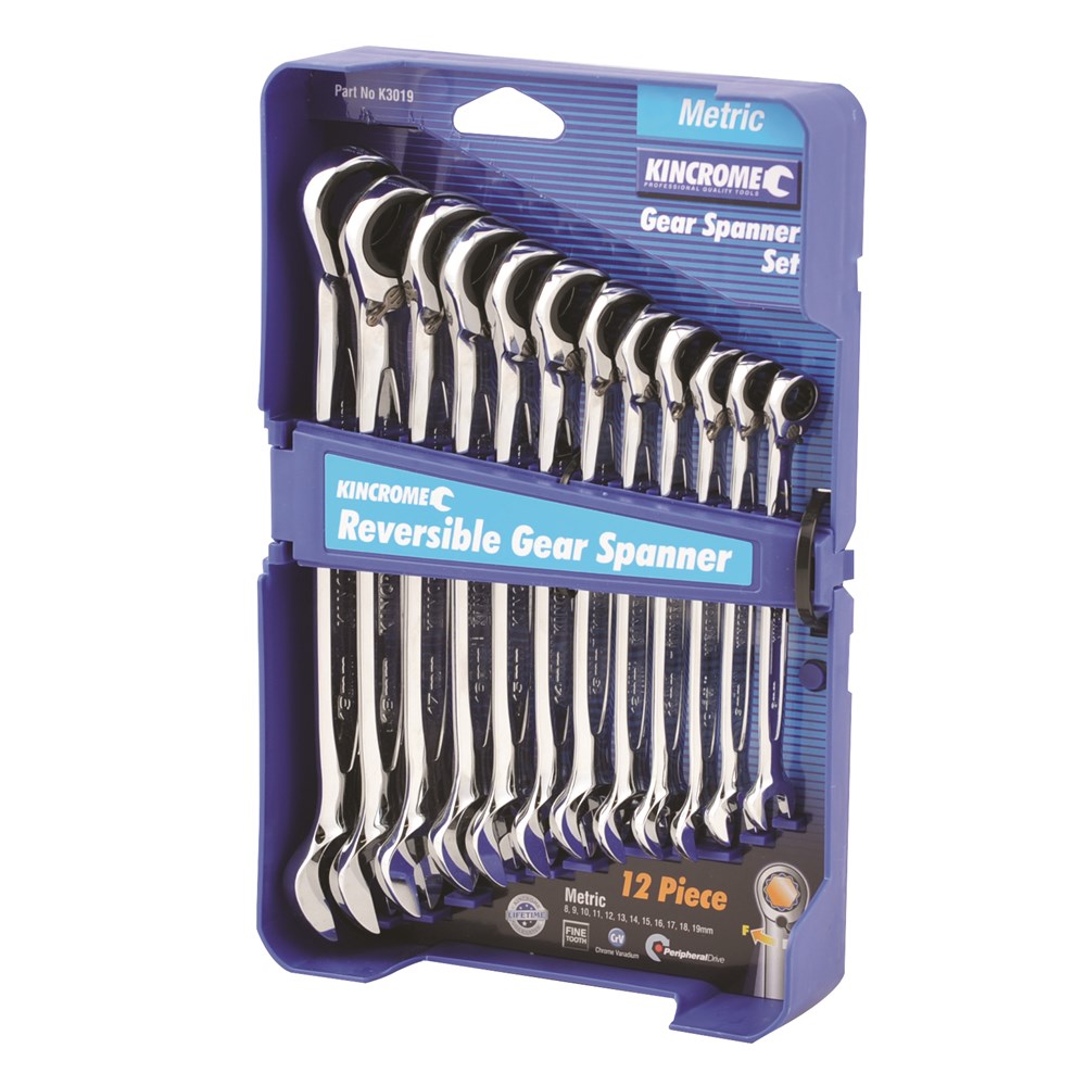 Kincrome Combination Gear Spanner Set 12 Piece