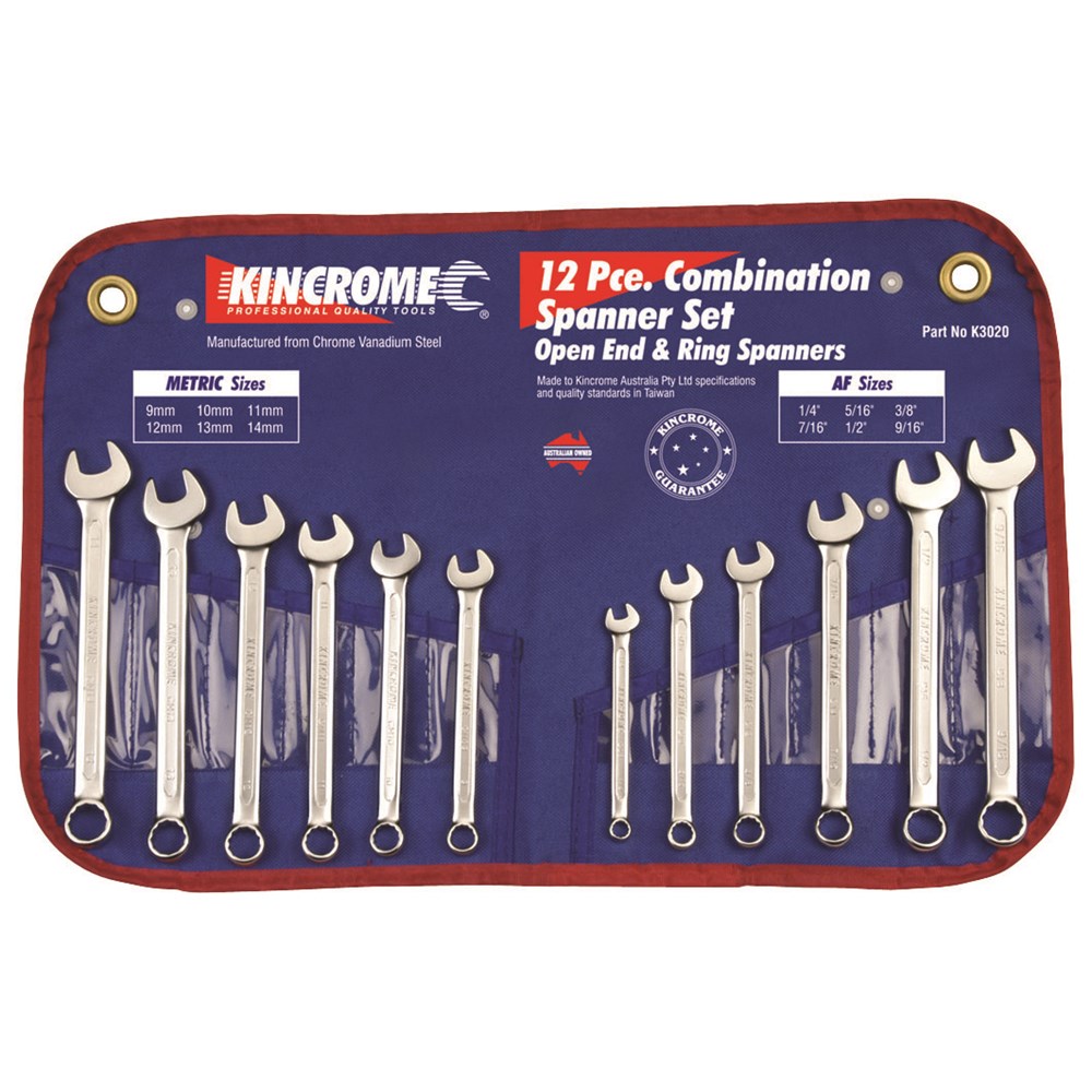 Kincrome Combination Spanner Set 12 Piece Bolts & Industrial Supplies