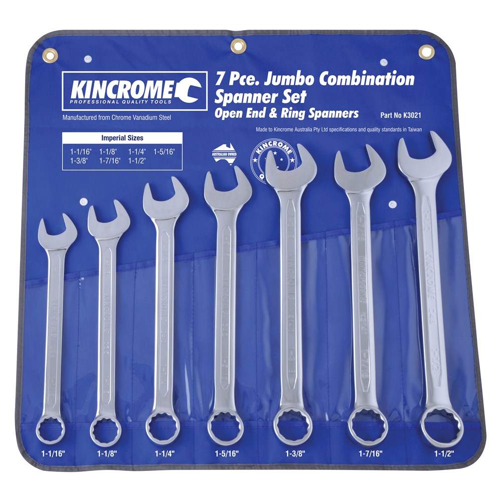 Kincrome Jumbo Combination Spanner Set 7 Piece