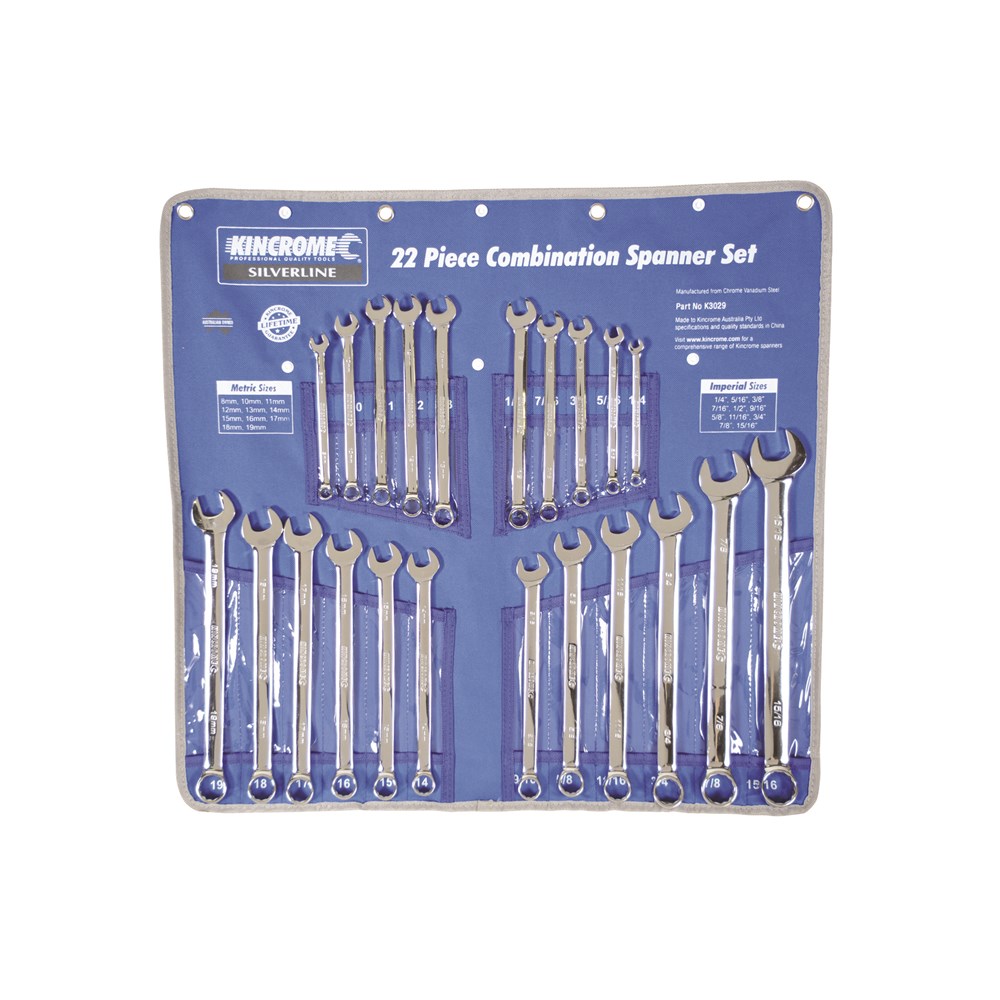 Kincrome Combination Spanner Set 22 Piece