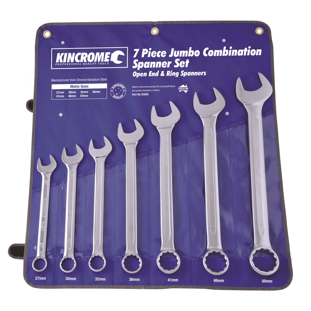 Kincrome Jumbo Combination Spanner Set 7 Piece