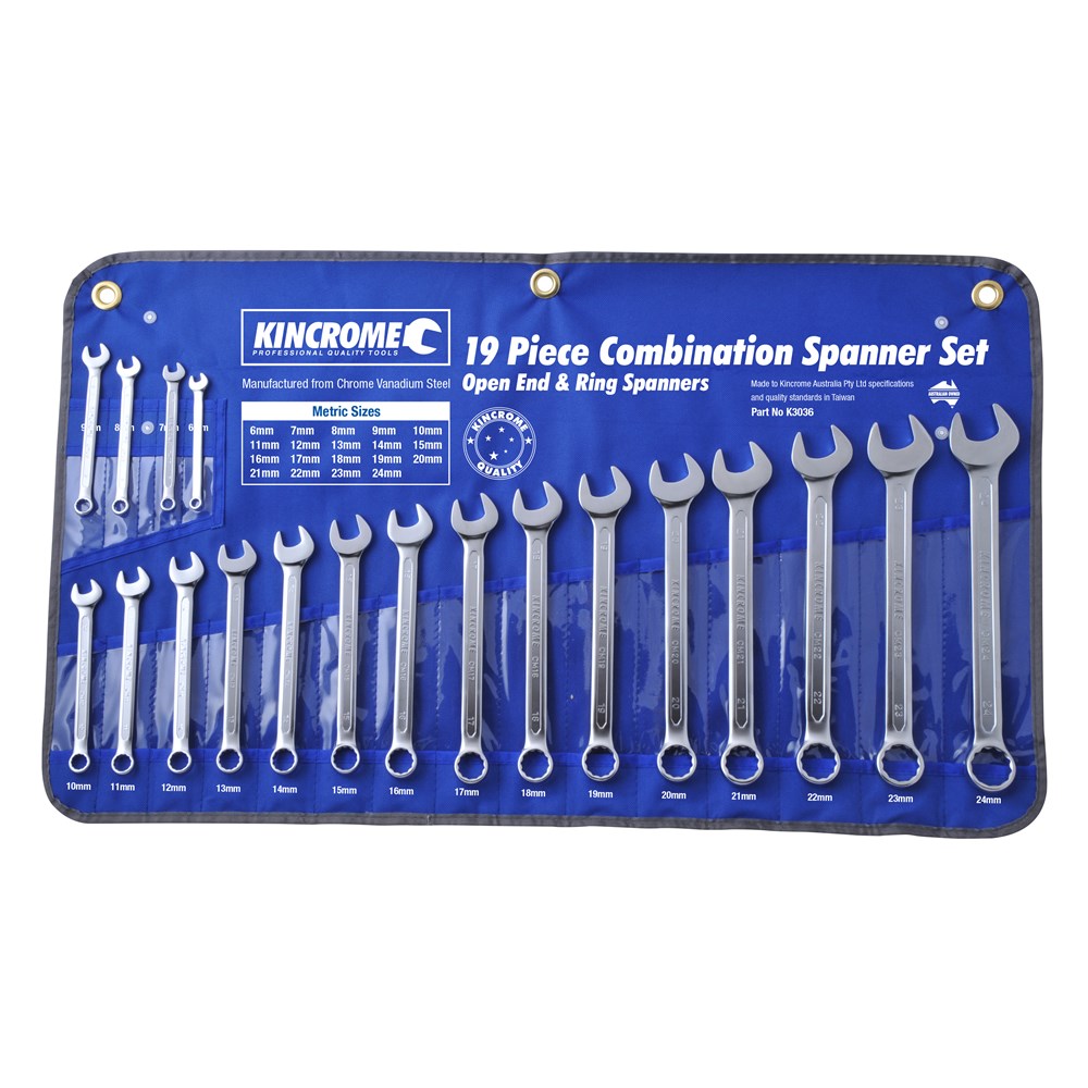 Kincrome Combination Spanner Set 19 Piece Bolts & Industrial Supplies