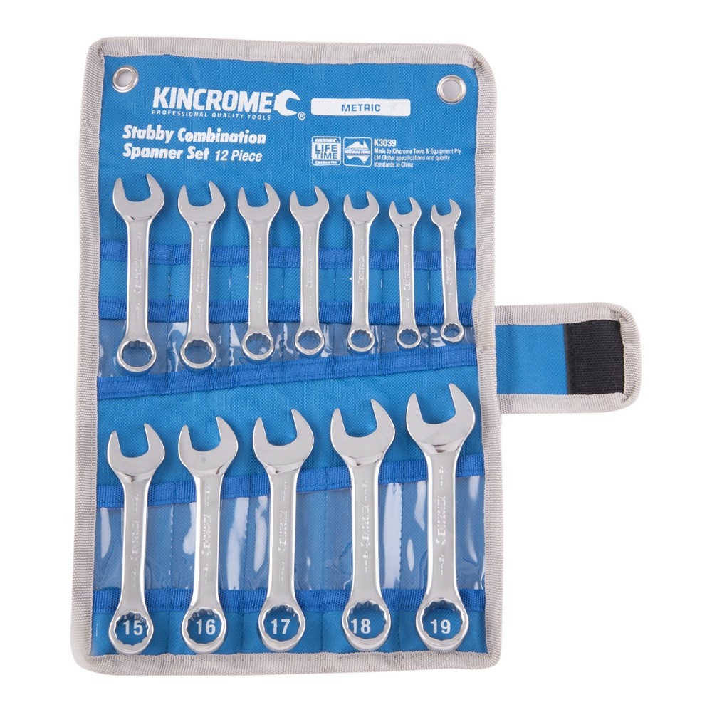 Kincrome Stubby Combination Spanner Set 12 Piece