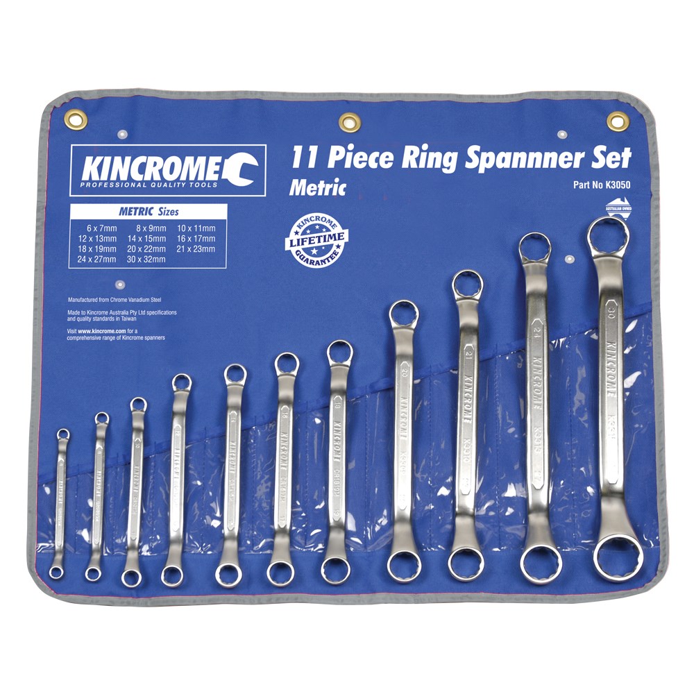 Kincrome Ring Spanner Set 11 Piece