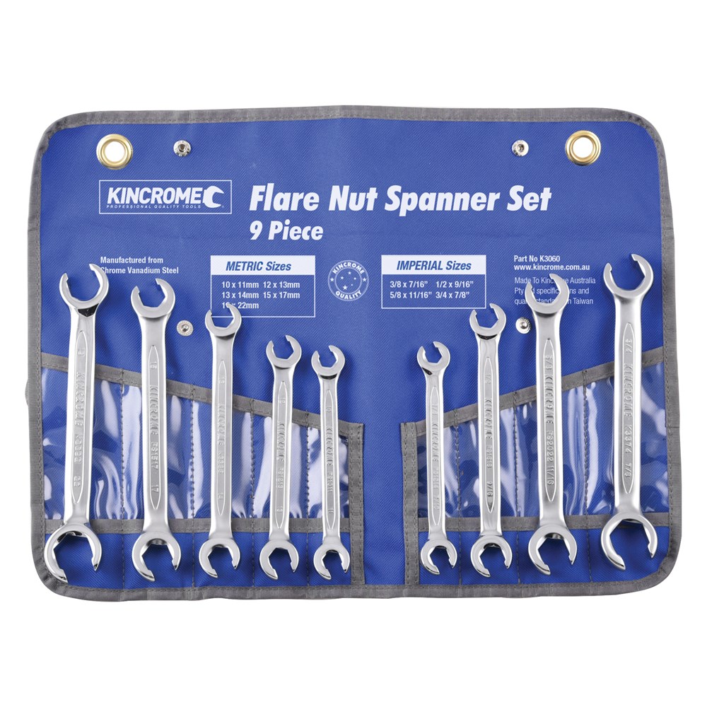 Kincrome Flare Nut Spanner Set 9 Piece