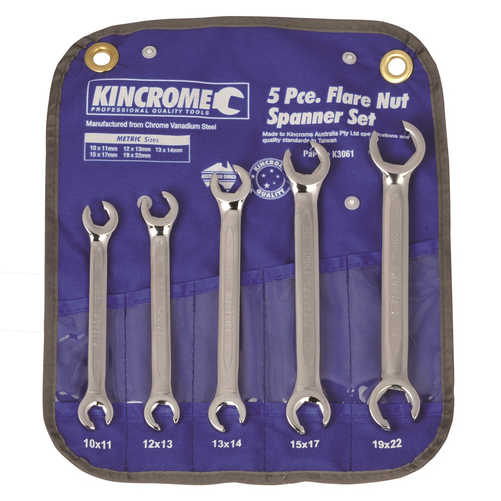 Kincrome Flare Nut Spanner Set 5 Piece Bolts & Industrial Supplies