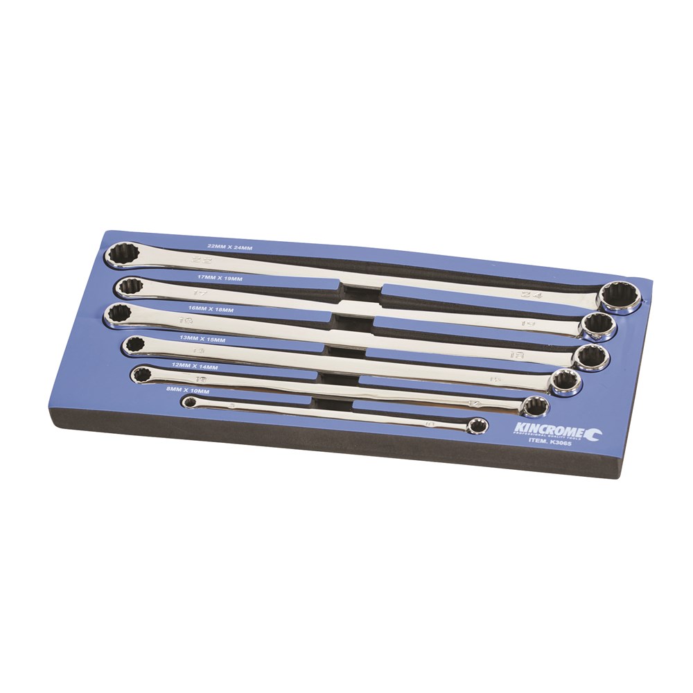 Kincrome Double Ring Spanner Set 0 Degree Offset 6 Piece