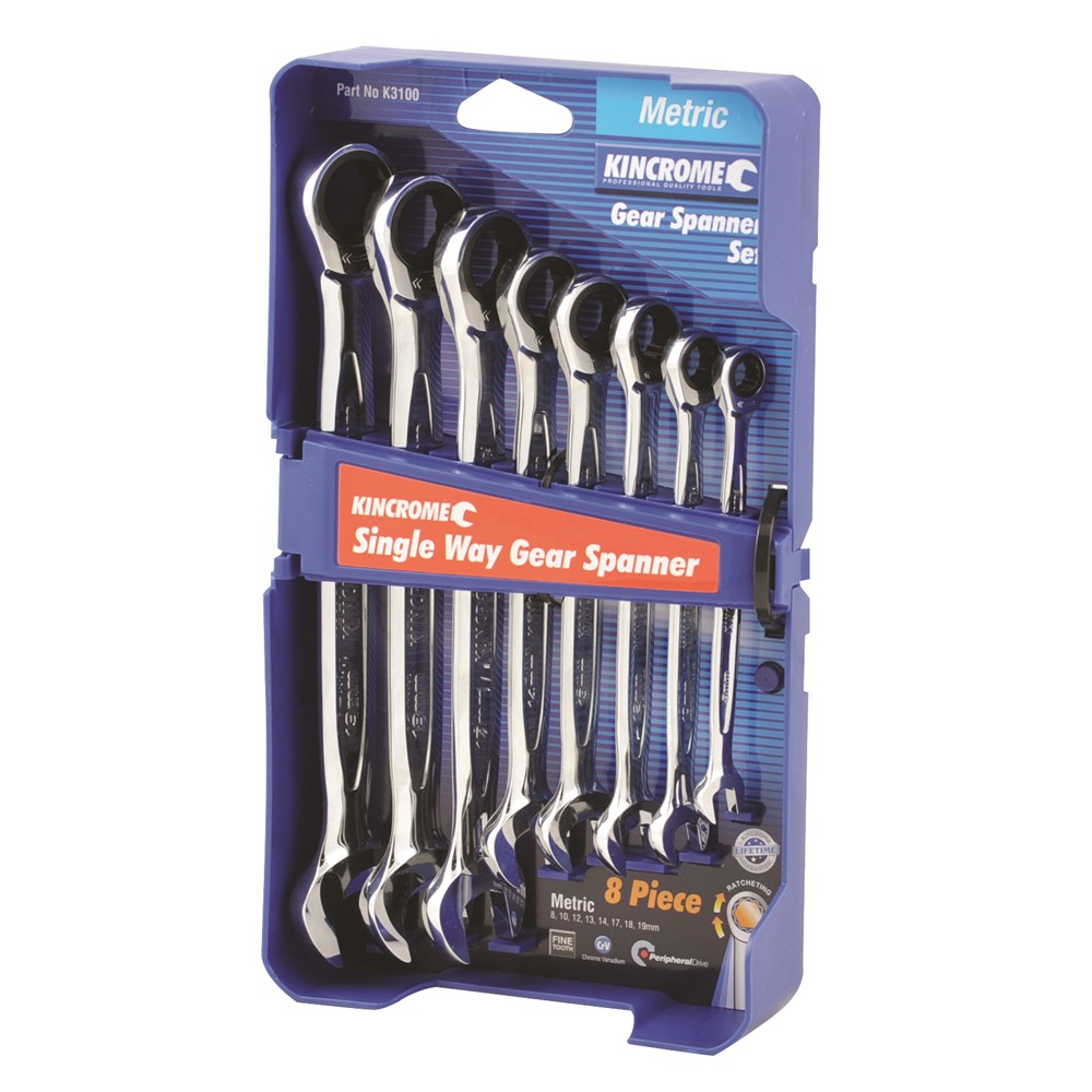 Kincrome Combination Gear Spanner Set 8 Piece