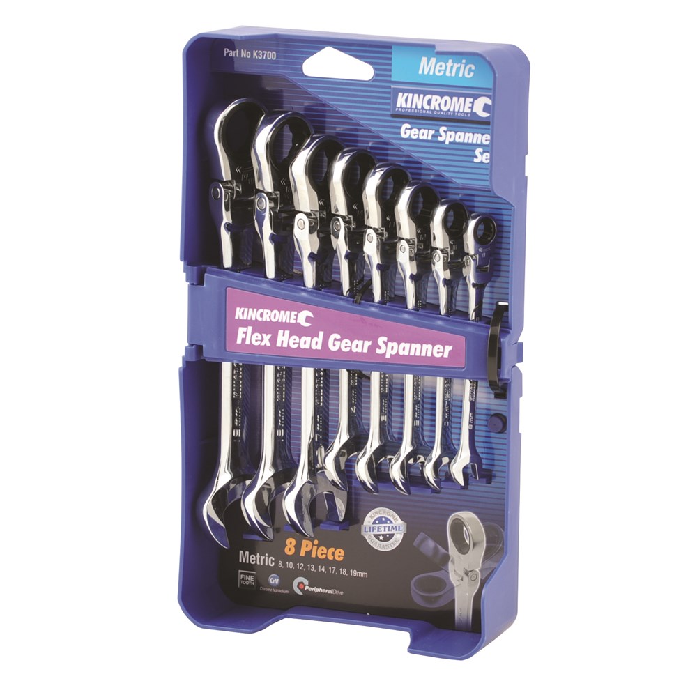 Kincrome Combination Flex Head Gear Spanner Set Bolts & Industrial
