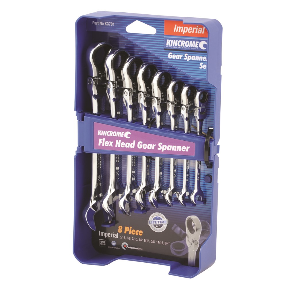 Kincrome Combination Flex Head Gear Spanner Set