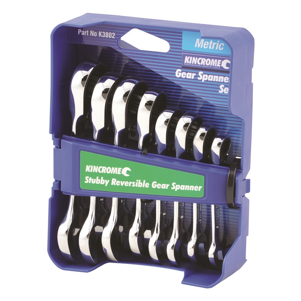 Kincrome Combination Stubby Gear Spanner Set 8 Piece