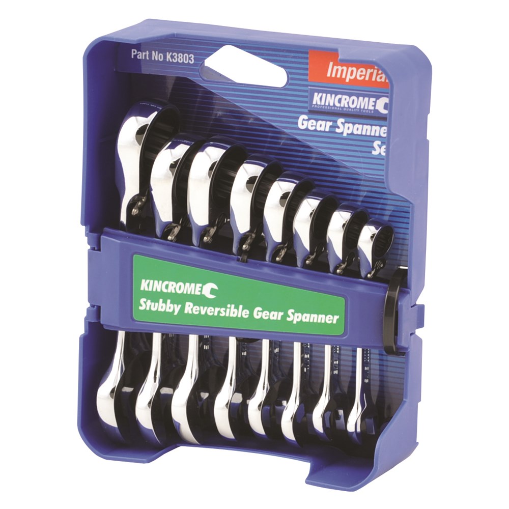Kincrome Combination Stubby Gear Spanner Set 8 Piece