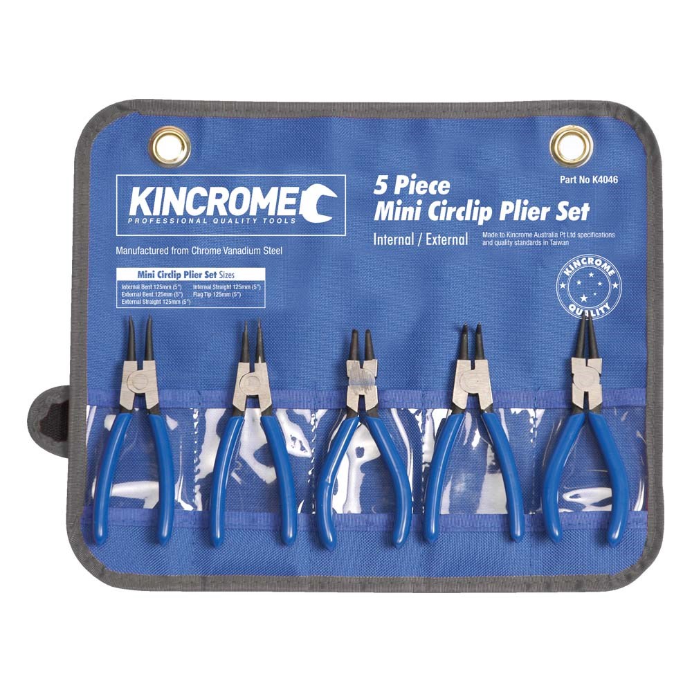 Kincrome Mini Circlip Pliers Set 5 Piece 125mm (5")