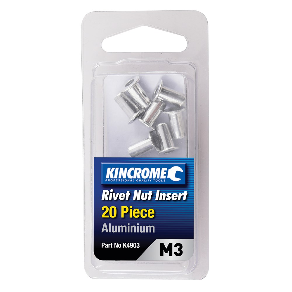 Kincrome Rivet Nut Insert M3 (Aluminium) 20 Pack Bolts & Industrial