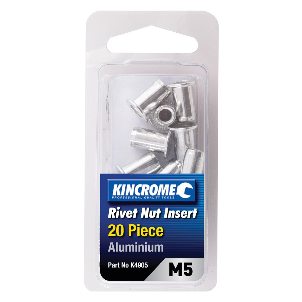 Kincrome Rivet Nut Insert M5 (Aluminium) - 20 Pack