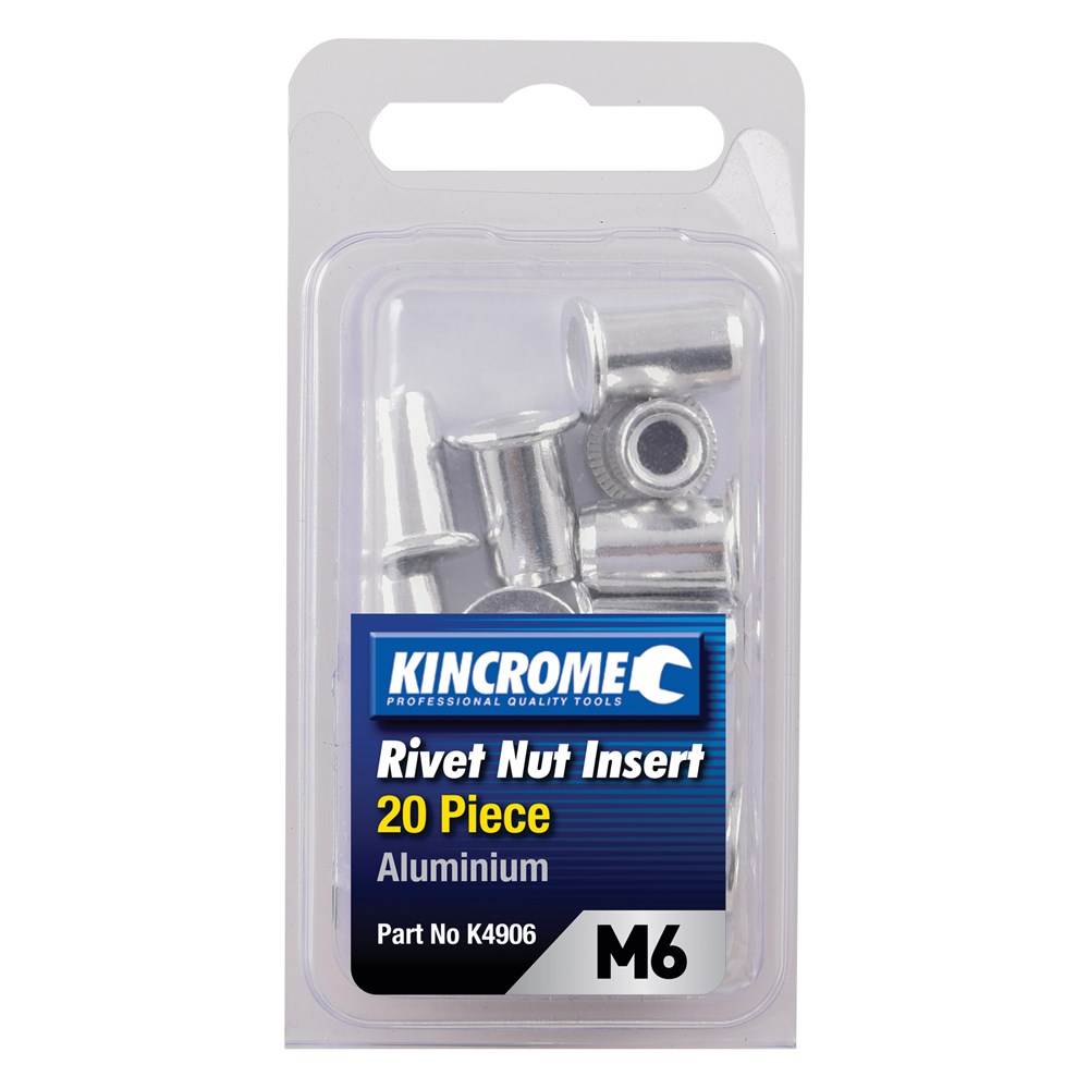 Kincrome Rivet Nut Insert M6 (Aluminium) - 20 Pack
