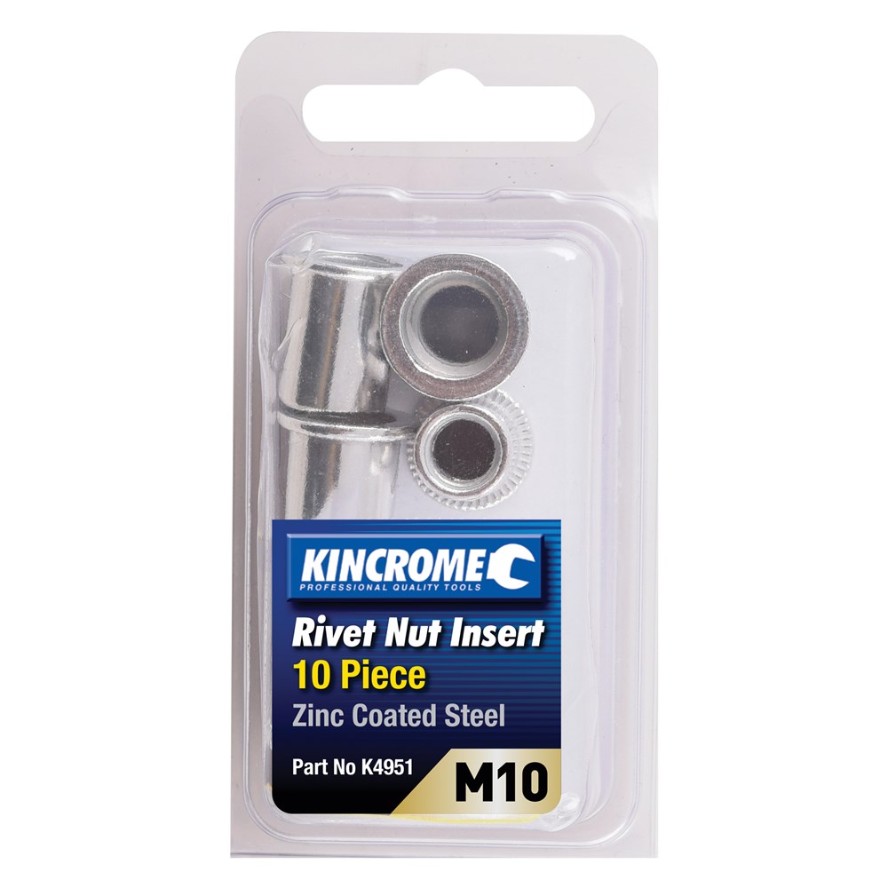 Kincrome Rivet Nut Insert M10 (Zinc Coated Steel) 10 Pack Bolts