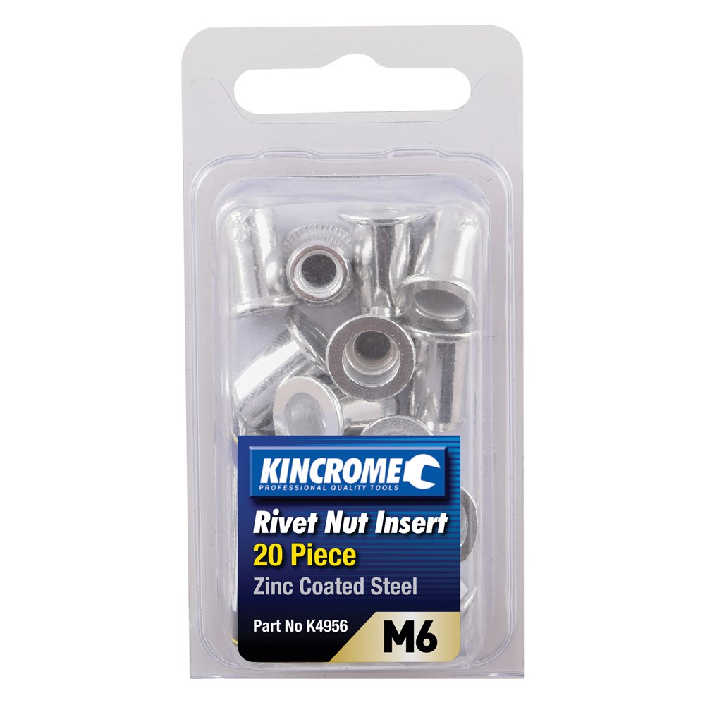 Kincrome Rivet Nut Insert M6 (Zinc Coated Steel) 20 Pack Bolts