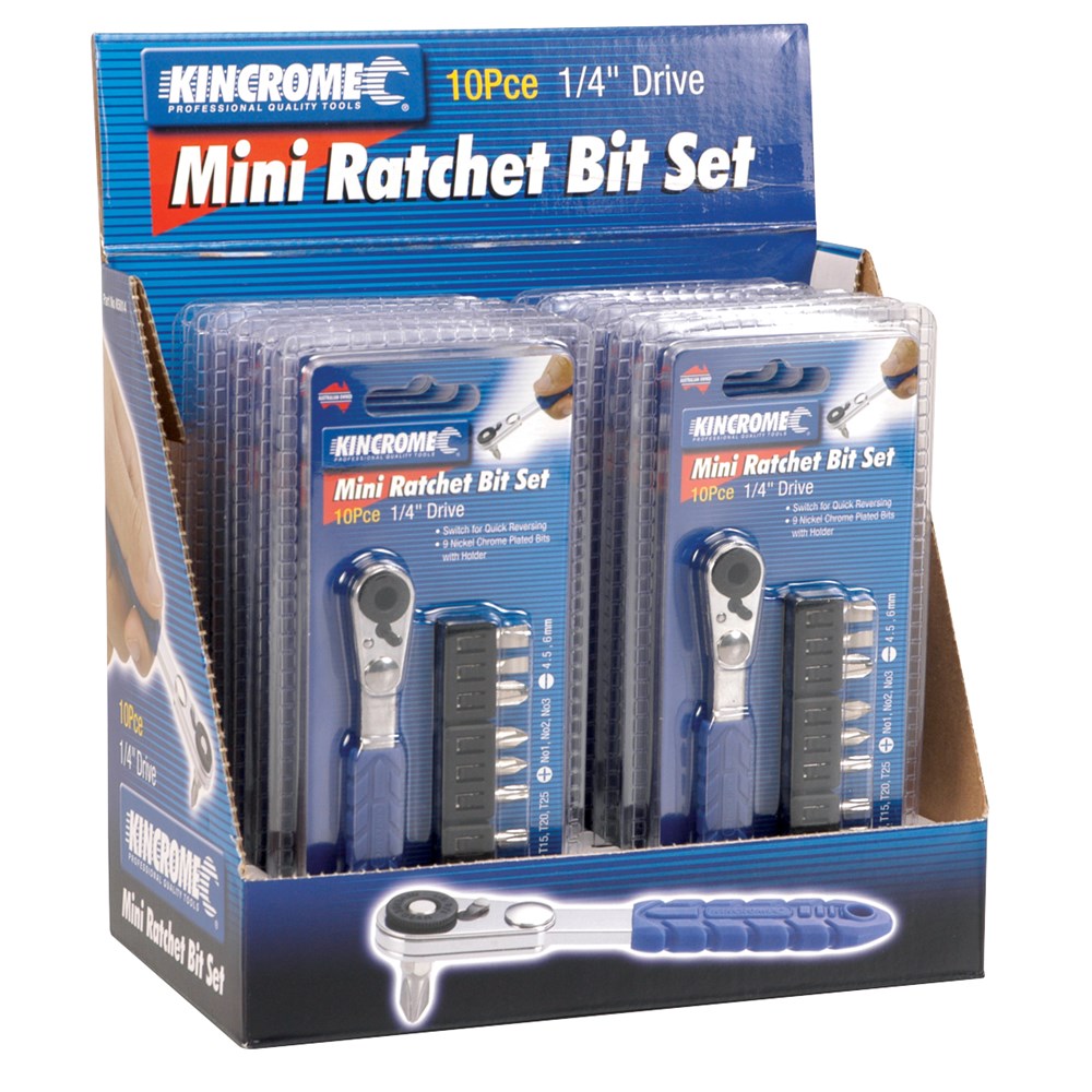 Kincrome Mini Ratchet Bit Set 10 Piece - Image 2