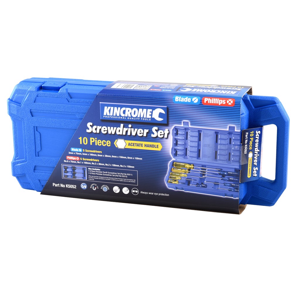 Kincrome Screwdriver Set Acetate Handle 10 Piece - Image 3