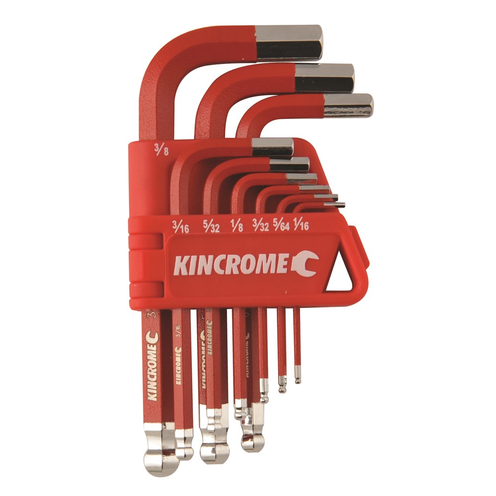Kincrome Ball Joint Hex Key & Wrench Set Short Series 9 Piece