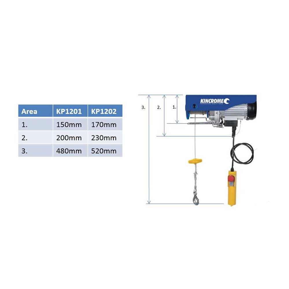 Kincrome Electric Lifting Hoist 125-250KG - Image 4