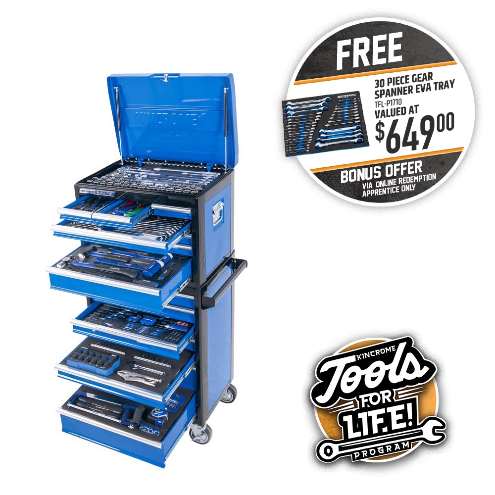 Kincrome EVOLUTION Tool Workshop 306 Piece 14 Drawer Deep 1/4, 3/8 & 1/2" Drive