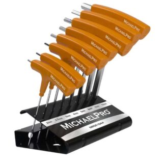 MichaelPro 8pce Two-Way T-Handle Ball End Hex Key Set Metric