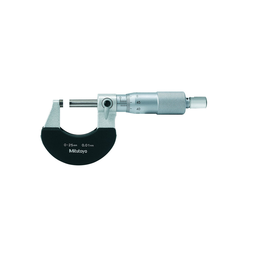 Mitutoyo Outside Micrometer with Ratchet Stop 0-25mm Range, 0.01mm Graduation
