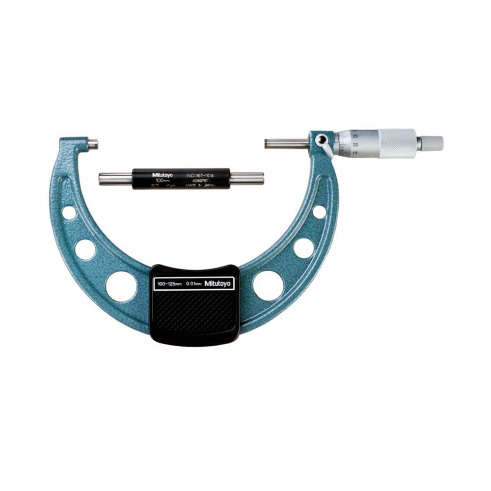 Mitutoyo Outside Micrometer with Ratchet Stop 100-125mm Range, 0.01mm Graduation