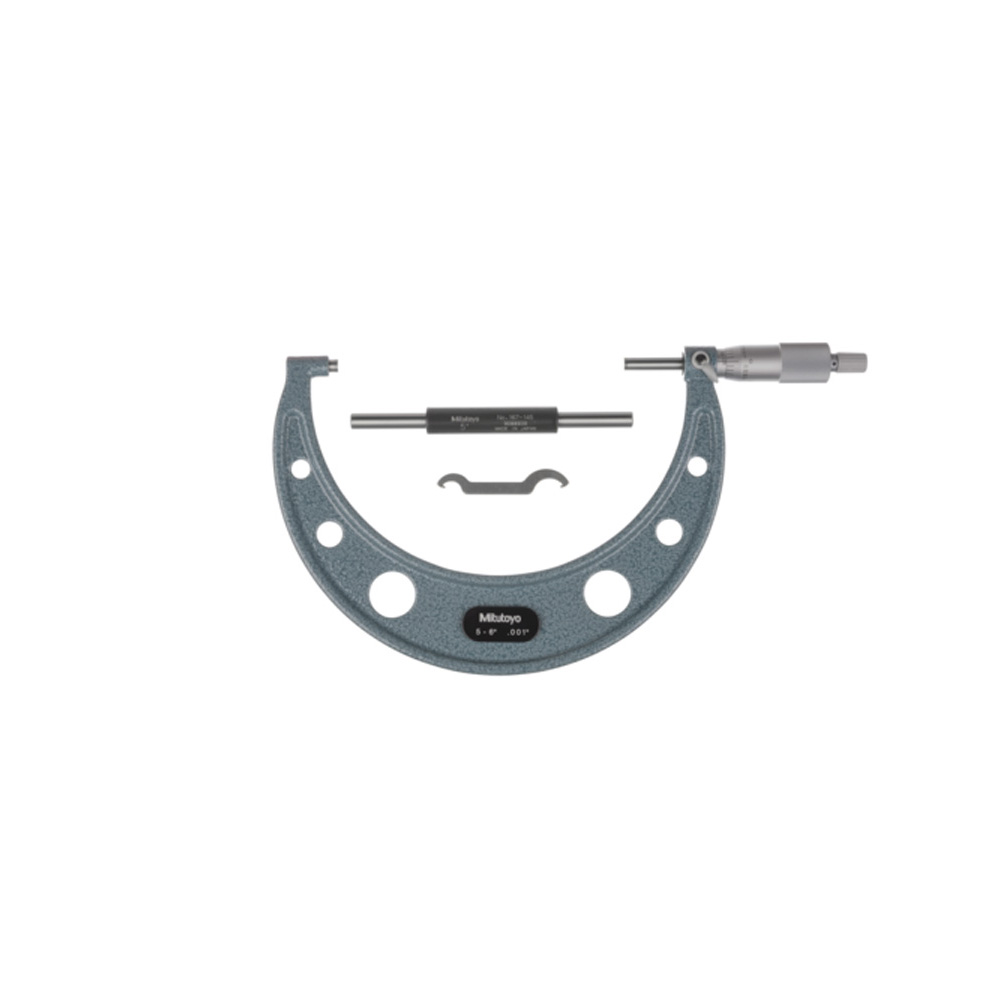 Mitutoyo Outside Micrometer with Ratchet Stop 5-6" Range, .001" Graduation