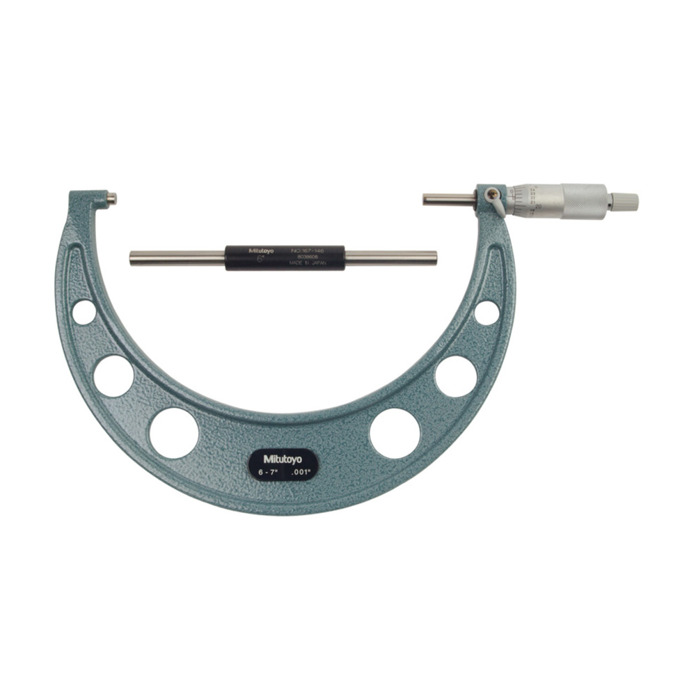 Mitutoyo Outside Micrometer with Ratchet Stop 6-7" Range, .001" Graduation