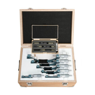 Mitutoyo Outside Micrometer Sets 150-300mm Range, 0.01mm Graduation, 6 Piece
