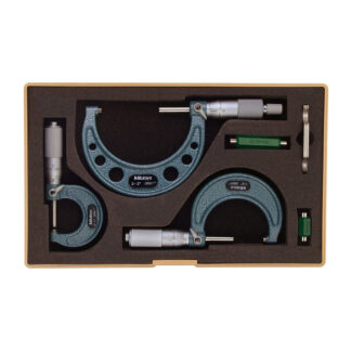 Mitutoyo Outside Micrometer Sets 0-3" Range, .0001" Graduation, 3 Piece